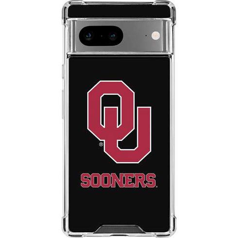 University of Oklahoma Sooners Black Google Pixel 7a Clear Case